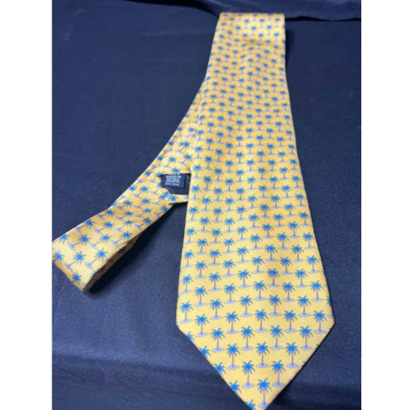 Vintage Silk Printed Palm Tree Tie in Sun - Picture 2 of 5
